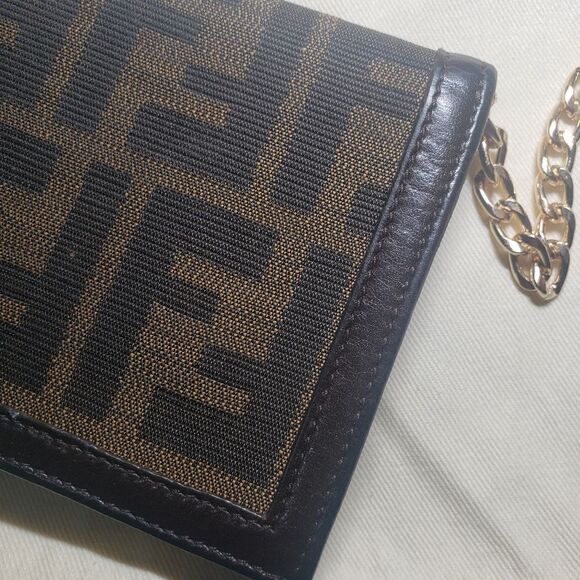 FENDI Zucca FF Monogram Wallet On Chain Crossbody Bag - Picture 8 of 16